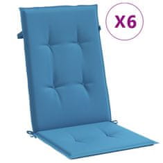 Petromila Podušky na židli vysoké opěradlo 6 ks modrá melanž 120x50x4 cm