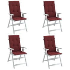 Petromila Podušky na židli vysoké opěradlo 4 ks vínová melanž 120x50x4 cm