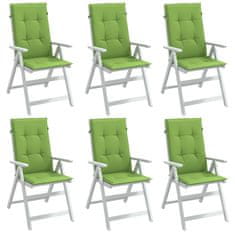 Petromila Podušky na židli vysoké opěradlo 6 ks zelená melanž 120x50x4 cm