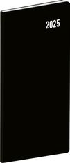 Notique Vreckový diár Čierny 2025, plánovací mesačný, 8 x 18 cm