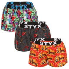 Styx 3PACK dámské trenky art sportovní guma vícebarevné (3T15245) - velikost XL