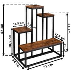 TZB Květinový stojan ANTIRES hnědý/černý