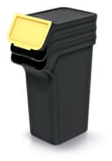 Prosperplast Sada 3 odpadkových košů STACKBOXER Q 3 x 25 L černá