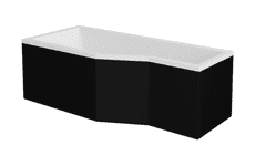 BPS-koupelny Krycí panel k atypické vaně Integra Black P 150x75 (170x75), černý