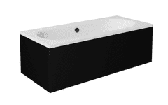BPS-koupelny Krycí panel k obdélníkové vaně Vitae Black P 150x75 (160x75, 170x75, 180x80), černý -OAV-180-PKC