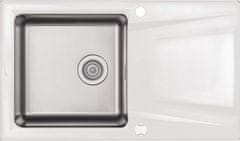 BPS-koupelny Dřez Prime s odkapávačem, nerez + granit - ZSR A113 alabastr