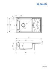 BPS-koupelny Dřez Magnetic s odkapávačem, granit - ZRM A113 alabastr