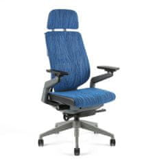Office Pro Kancelářská židle KARME MESH žíhaná modrá A-07 s podhlavníkem