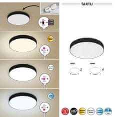 Rabalux  LED venkovní stropní kruhové svítidlo TARTU 24W | 2500lm | 2800-6000K CCT | IP44 - černá
