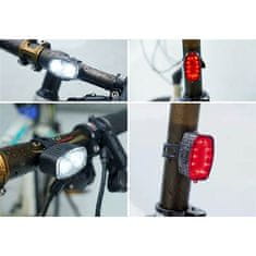 Solight  LED nabíjecí set cyklo svítilen WN47 160Lm, přední, zadní červená, Li-Ion, USB