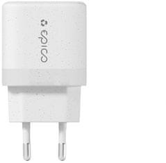 EPICO Resolve síťová nabíječka GaN, USB-C, 30W, bílá + USB-C kabel, 1.2m