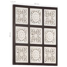 Vidaxl Ručně vyřezávaný nástěnný panel MDF 60x60x1,5 cm hnědý a bílý