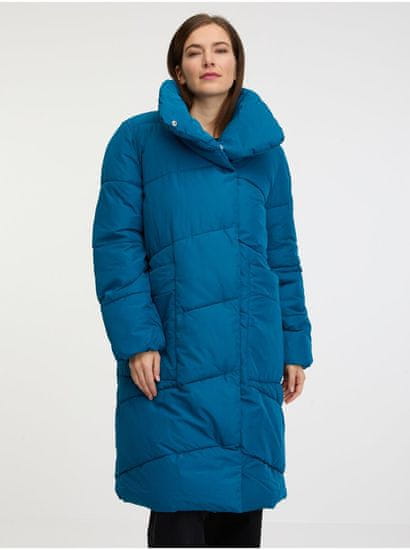 VILA Modrý dámský zimní prošívaný kabát VILA Vipauli