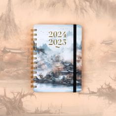 Presco Publishing Spirálový 18měsíční diář Petito – Japonsko 2024/2025, 13 × 18 cm