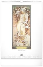 Notique Nástěnný kalendář Alfons Mucha 2025, 33 x 46 cm