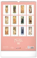 Notique Nástěnný kalendář Alfons Mucha 2025, 33 x 46 cm