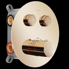 BPS-koupelny Sprchový komplet REA LUNGO + BOX s termostatickou podomítkovou baterií, zlatá