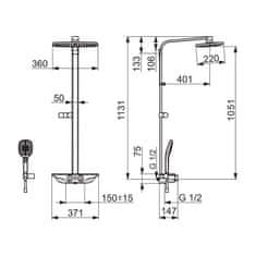 BPS-koupelny Sprchový komplet s termostatickou baterií HANSAEMOTION WELLFIT, 6V 5865017282