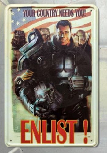 Gaya Entertainment Fallout Plechová tabulka „ENLIST!“