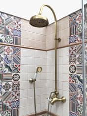 BPS-koupelny Vodovodní baterie sprchová LABE - STARÁ MOSAZ s hlavovou a ruční sprchou L581.5/3SM