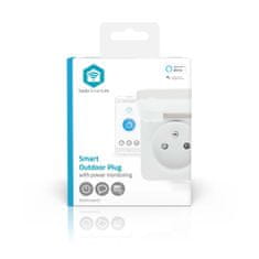 Nedis SmartLife chytrá venkovní zásuvka, monitor spotřeby, ochranný kolík, 16 A, IP44 (WIFIPO130EWT)