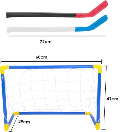 Sferazabawek BRANKA FOTBALOVÁ SADA NA MÍČ A UNIHOCKEY PRO DĚTI 2V1 MÍČ BRANKA