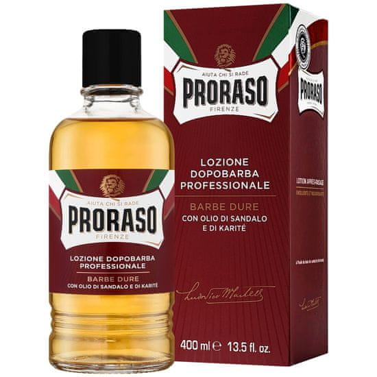 Proraso Coarse Aftershave - tekutina po holení santalové dřevo, 400ml, přináší okamžitou úlevu pleti po holení