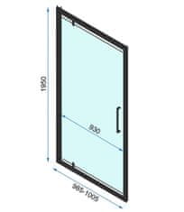 BPS-koupelny Čtvercový sprchový kout REA RAPID SWING 90x90 cm, zlatý