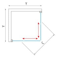 BPS-koupelny Čtvercový nebo obdélníkový sprchový kout CI C2L+CI C2R, černý elox ROT-2539540654