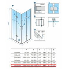 BPS-koupelny Čtvercový sprchový kout HYD-SK08D 100x100 černá/transparent + vanička HYD-OSV-SXL02C černá