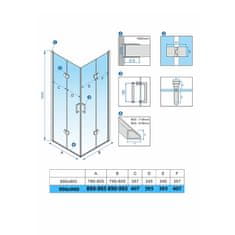 BPS-koupelny Čtvercový sprchový kout HYD-SK08C 90x90 chrom/transparent + vanička HYD-OSV-SXL02B černá