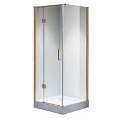 BPS-koupelny Čtvercový sprchový kout HYD-SK1390 90x90 zlatá/transparent