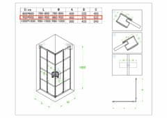 BPS-koupelny Čtvercový sprchový kout HYD-SK32B 90x90 černý/transparent + vanička HYD-OSV-SXL02B černá