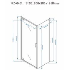 BPS-koupelny Čtvercový sprchový kout HYD-OK04C 90x90 černá/transparent