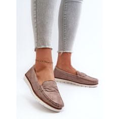 Dámské mokasíny Eco Suede Dark Beige velikost 42