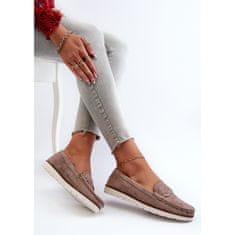 Dámské mokasíny Eco Suede Dark Beige velikost 42