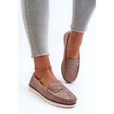 Dámské mokasíny Eco Suede Dark Beige velikost 42