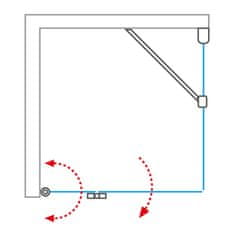 BPS-koupelny Čtvercový nebo obdélníkový sprchový kout TZOL1+TZOP1 ROT-3103269458