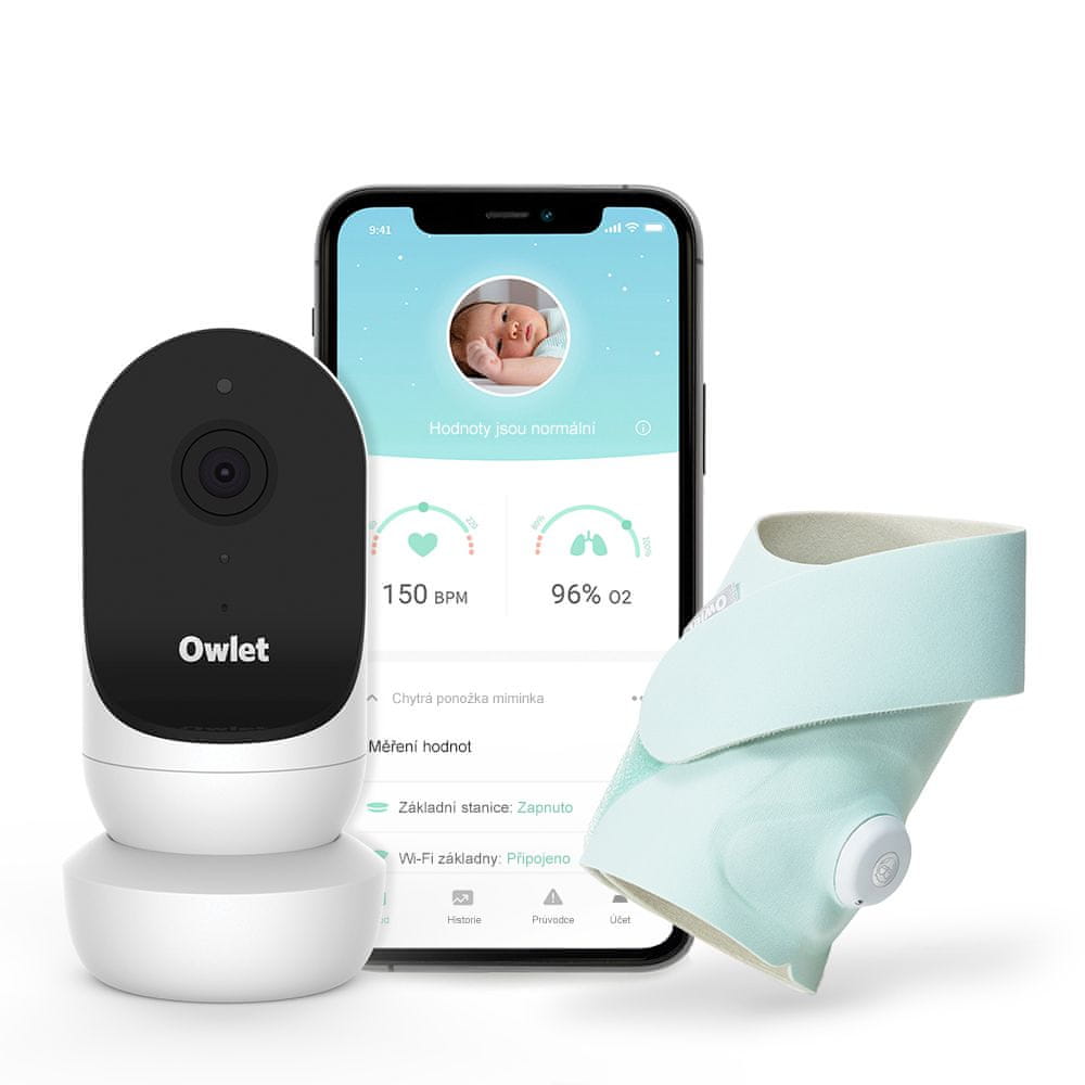   Owlet Chytrá ponožka a kamera Cam 2 & Smart Sock 3 Duo - Mint  