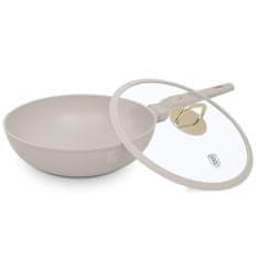 Berlingerhaus Wok pánev s titanovým povrchem a poklicí 28 cm Sahara Collection