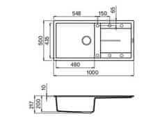 Elleci Granitový kuchyňský dřez s odkapem UNICO 480 G43