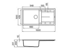 Elleci Granitový kuchyňský dřez s odkapem UNICO 480 G48