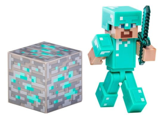 ATAN Figurka Minecraft Diamantový Steve s příslušenstvím FIBH1693