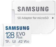 Samsung EVO Plus 2024 MicroSDXC 128GB + SD Adaptér / CL10 UHS-I U3 / A2 / V30