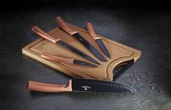 Berlingerhaus Sada nožů s nepřilnavým povrchem + prkénko 6 ks Rosegold Metallic Line Berlingerhaus BH-2575