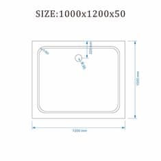 BPS-koupelny Obdélníkový sprchový kout HYD-OK03D 120x100 černý/transparent + vanička HYD-OSV-ST06C bílá