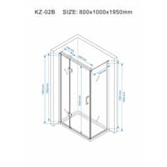 BPS-koupelny Obdélníkový sprchový kout HYD-OK02B 100x80 chrom/transparent + vanička HYD-OSV-ST03A bílá