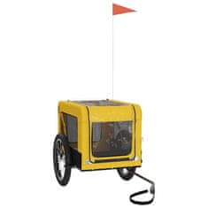 Petromila Vozík za kolo pro psa žlutý a černý oxfordská tkanina a železo