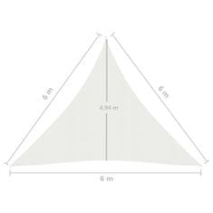 Vidaxl Plachta proti slunci 160 g/m² bílá 6 x 6 x 6 m HDPE