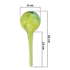 botle Sada 4x skleněný zavlažovací dávkovač Míč pro pokojové rostliny zelenožlutý 200 ml